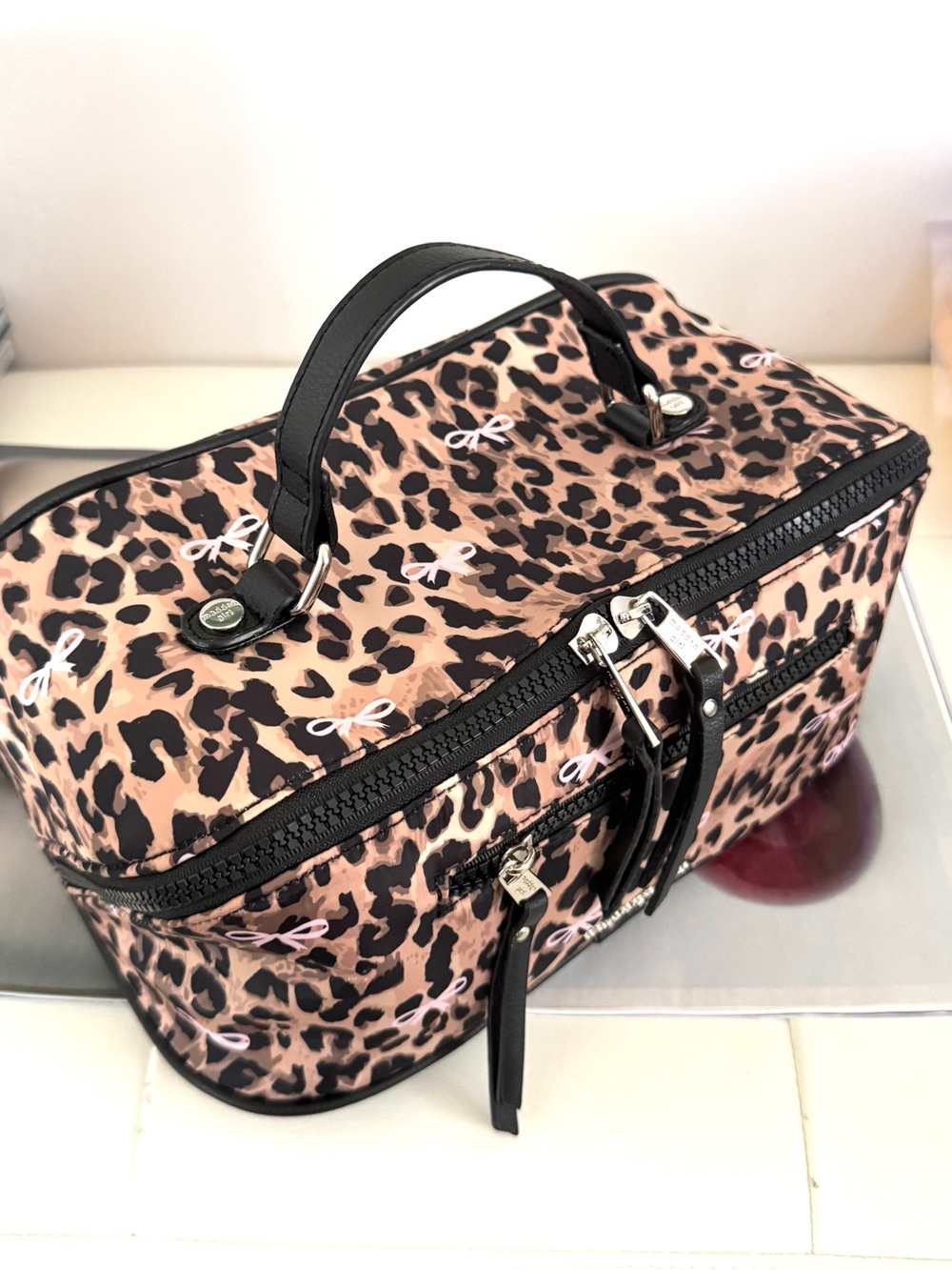 Leopard Print Fold Out Travel Cosmetic Case